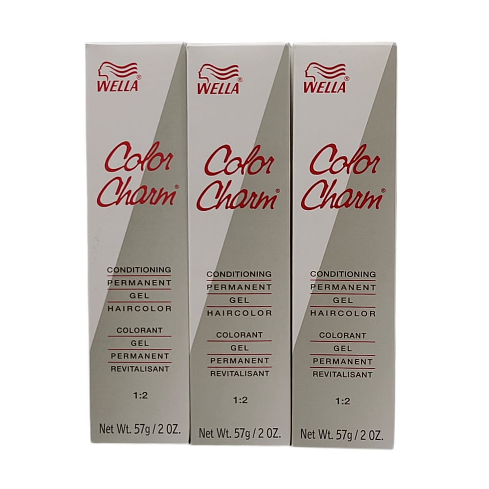 3 Pack Wella Color Charm Permanent Gel Hair Color 725 Sunlight Blonde Brown 2oz